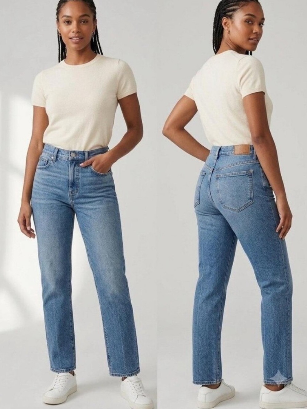 Madewell The '90s Straight Jean Medium Blue Wash Size 27 High Rise Jeans